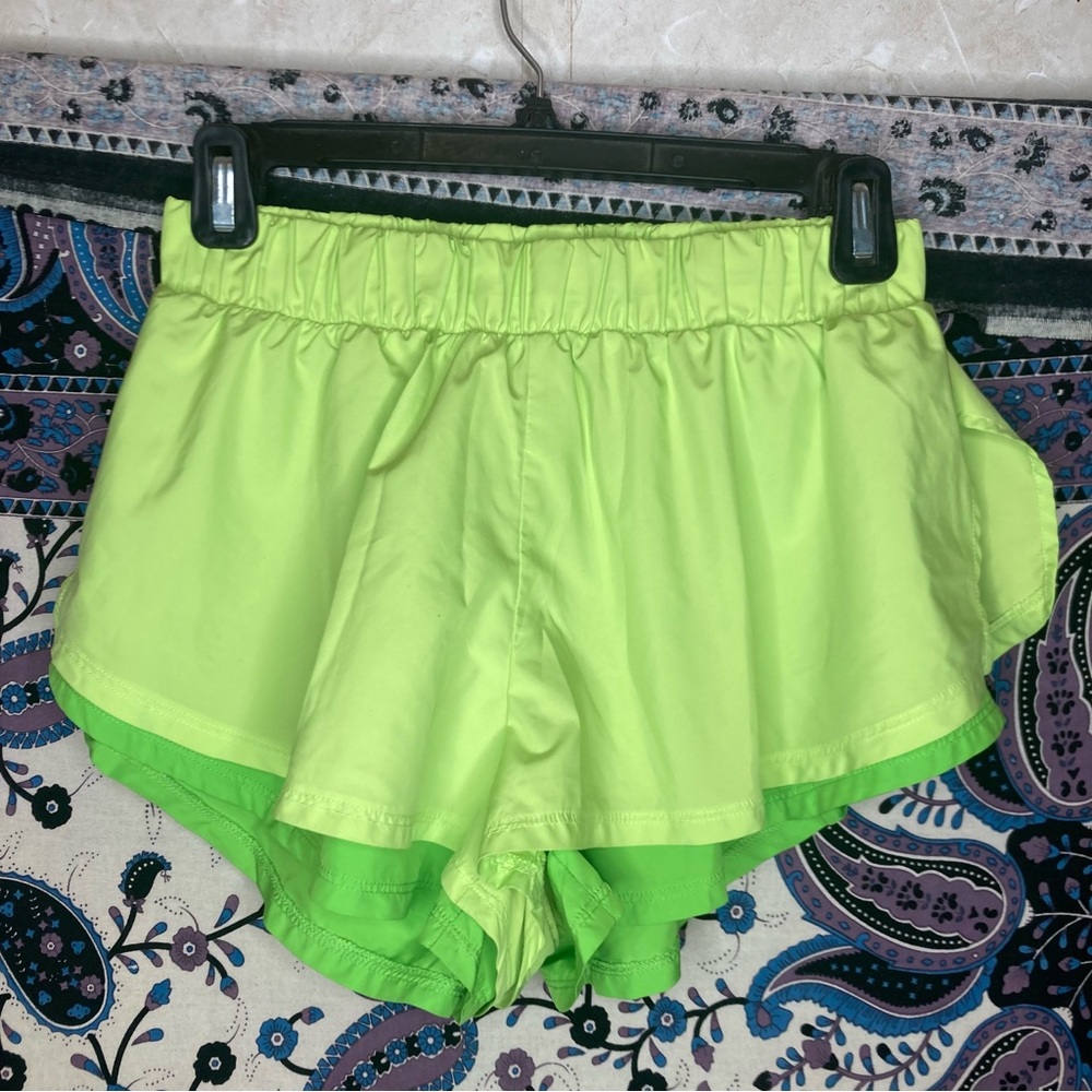 Free People Neon Lime Athletic Shorts